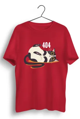 404 Cat : Graphic Printed Red Tshirt