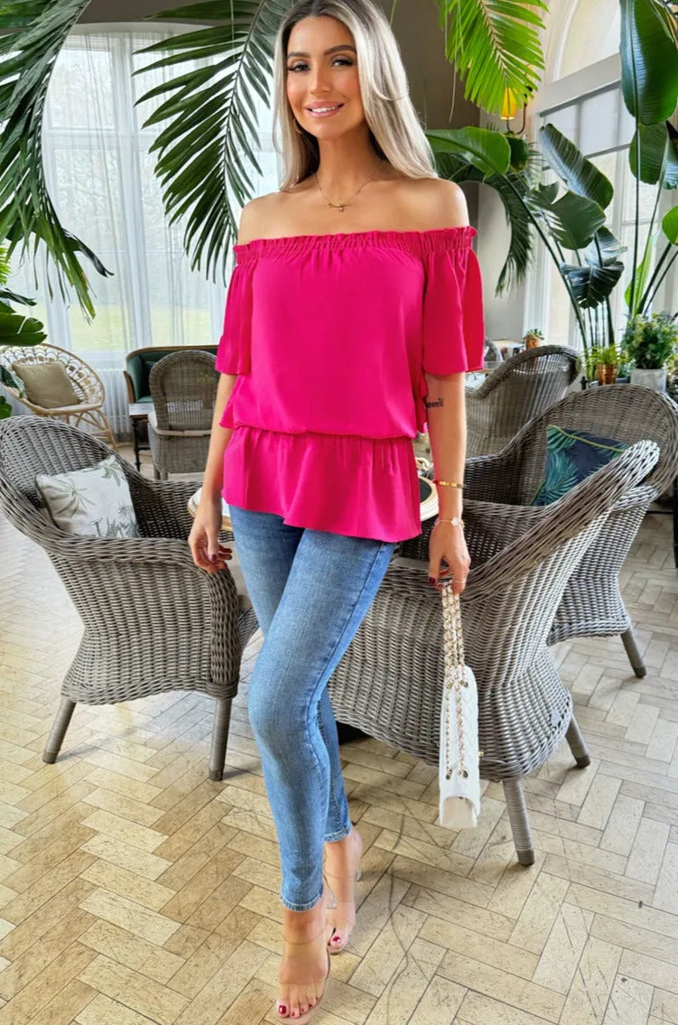 Aliza Pink Bardot Top