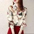 Amy Fashion - Chiffon Turn-down Collar Long Sleeve Vintage Shirt