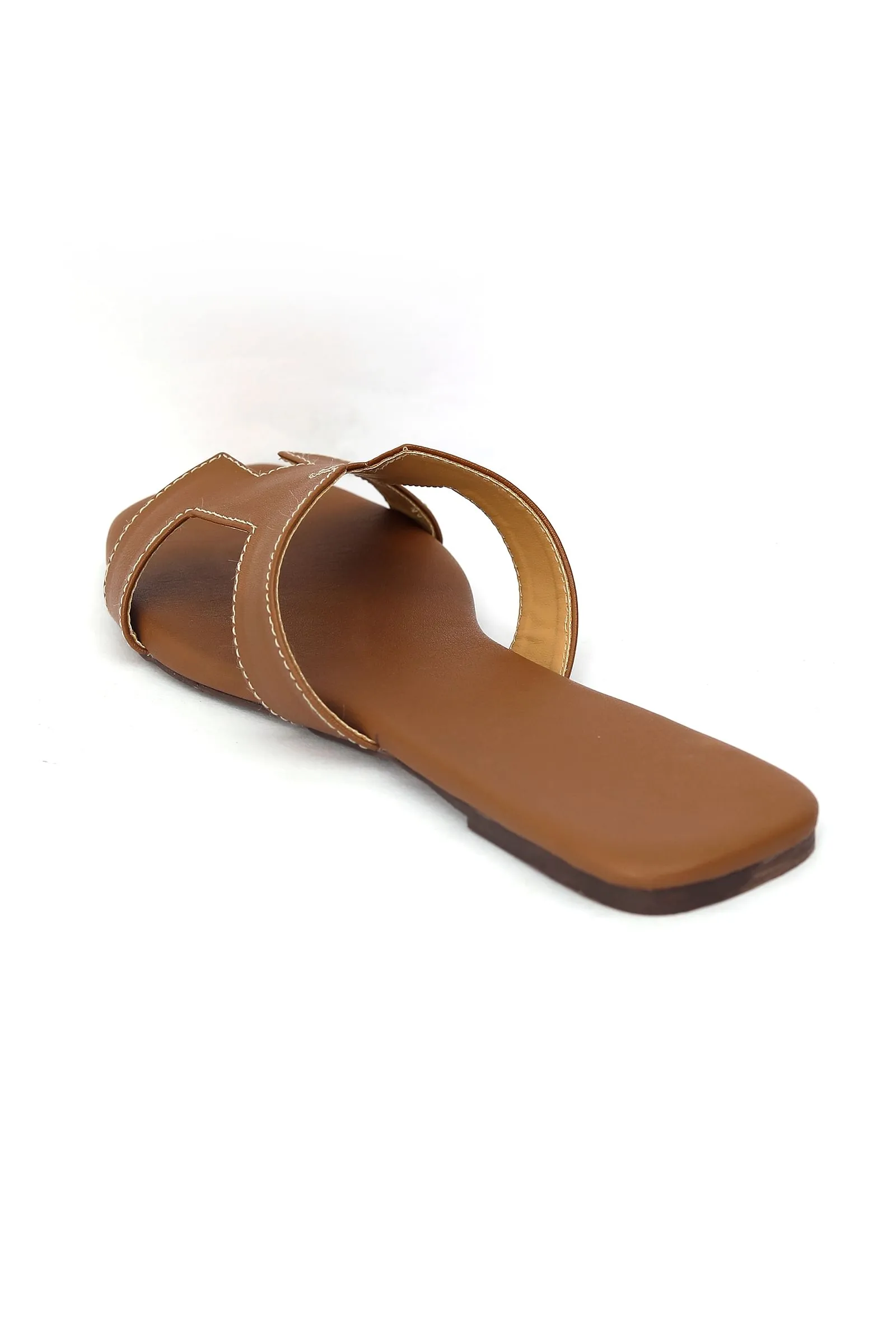 Bark Brown Cruelty Free Leather Sliders