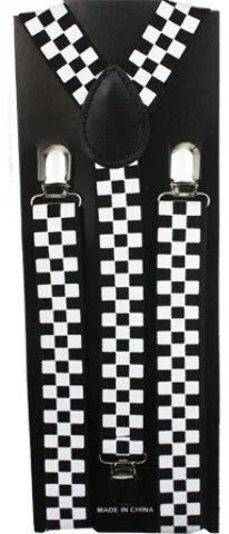 black and white checkered suspenders Case of 72