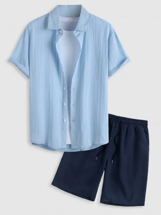 Casual Short Sleeves Shirt And Shorts