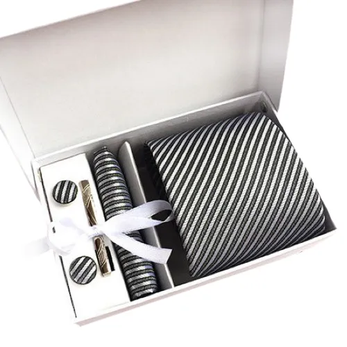 Classy Men Box - Grey Silver Striped