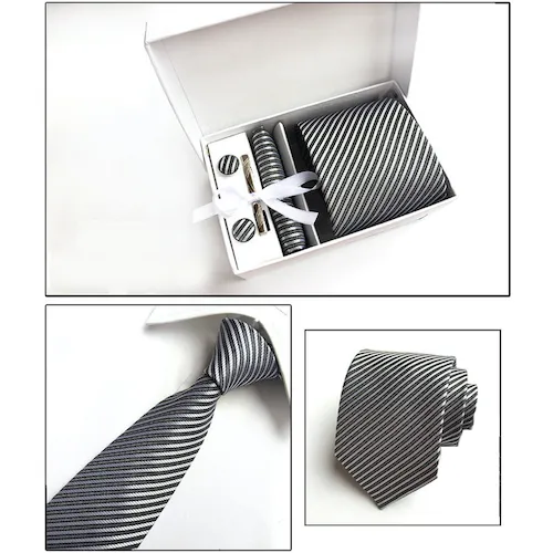 Classy Men Box - Grey Silver Striped