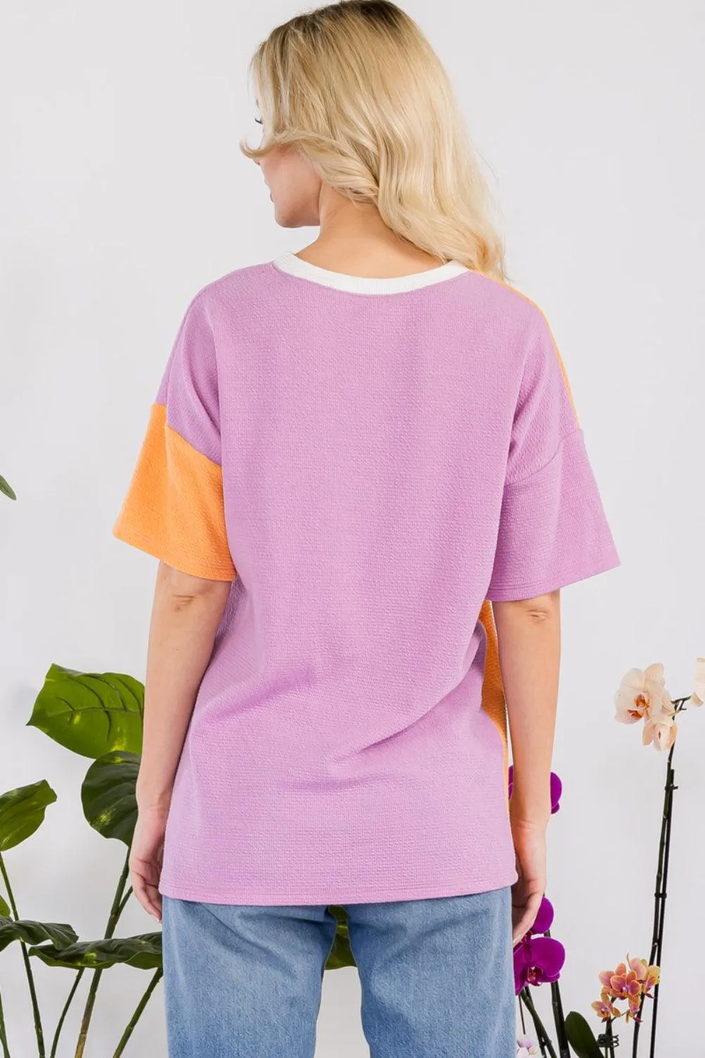 Color Block Short Sleeve Top