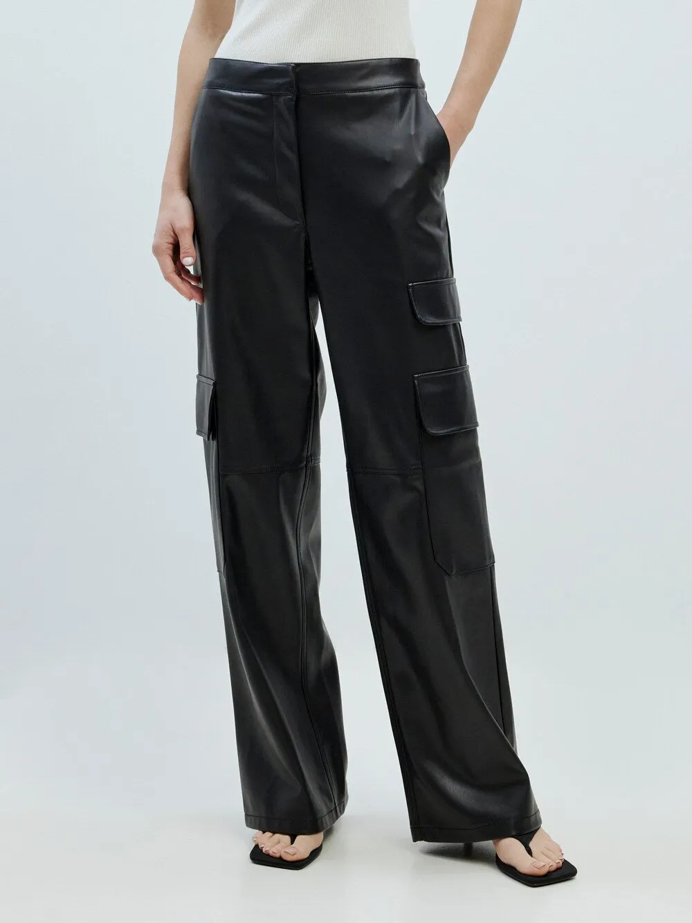 Edited Jill Wide Leg Cargo Pants, Black