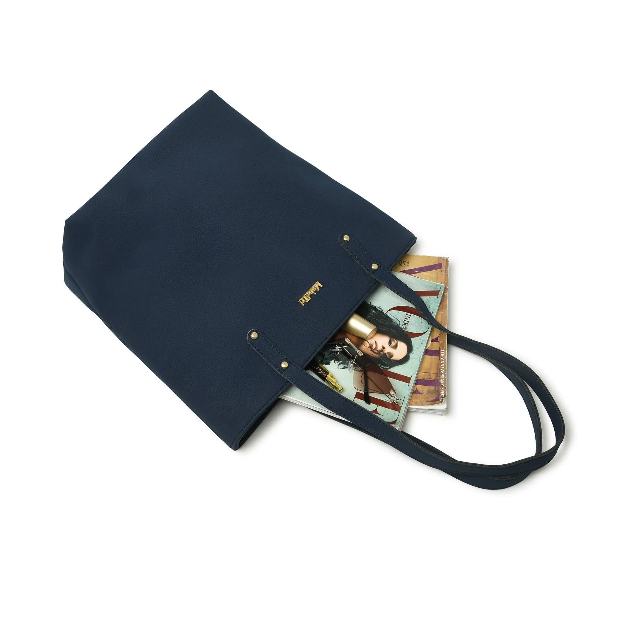 Era Vegan Leather Tote - Navy Blue