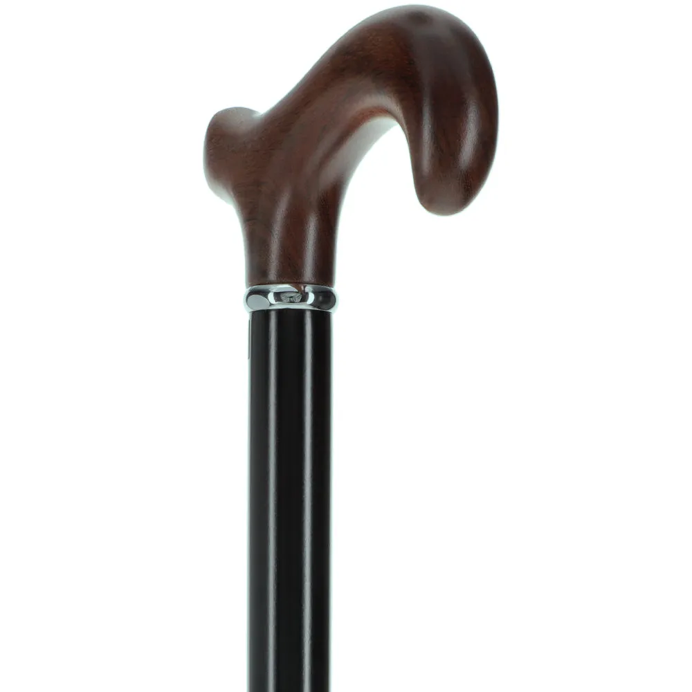 Exotic Wood Ovangkol Derby Cane: Sleek Black Beechwood Shaft