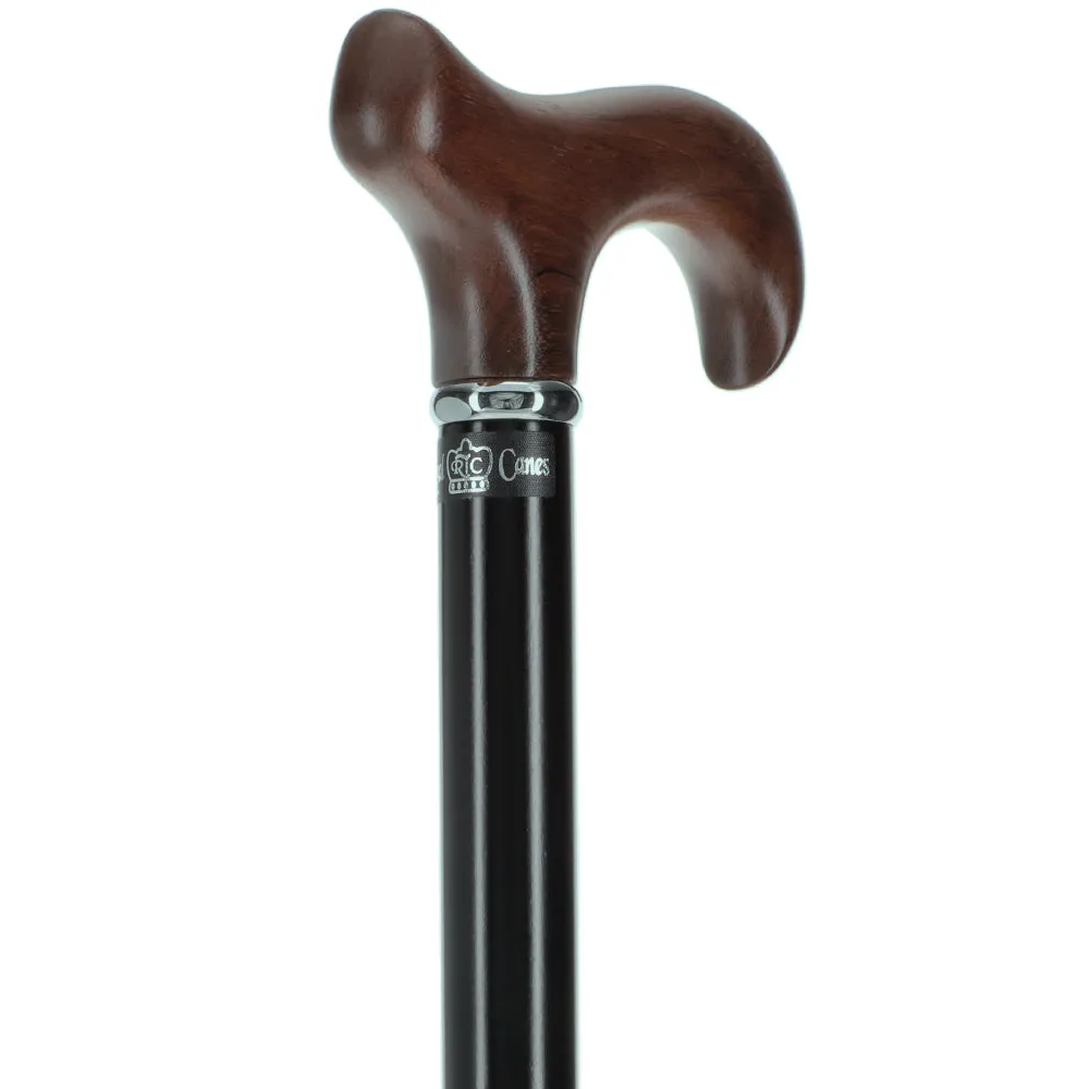 Exotic Wood Ovangkol Derby Cane: Sleek Black Beechwood Shaft