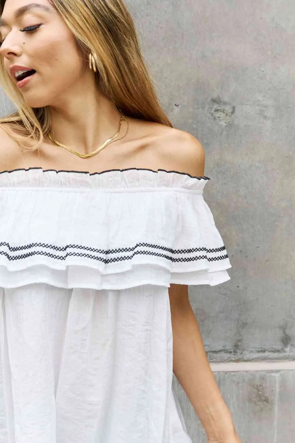 Full Size Off The Shoulder Ruffle Blouse