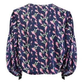 GIRLS CHIFFON PRINT LONG SLEEVE BLOUSE - MULTICOLOUR