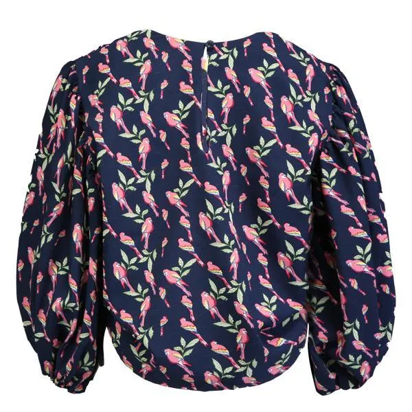 GIRLS CHIFFON PRINT LONG SLEEVE BLOUSE - MULTICOLOUR