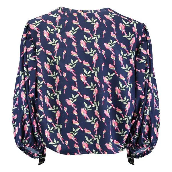 GIRLS CHIFFON PRINT LONG SLEEVE BLOUSE - MULTICOLOUR