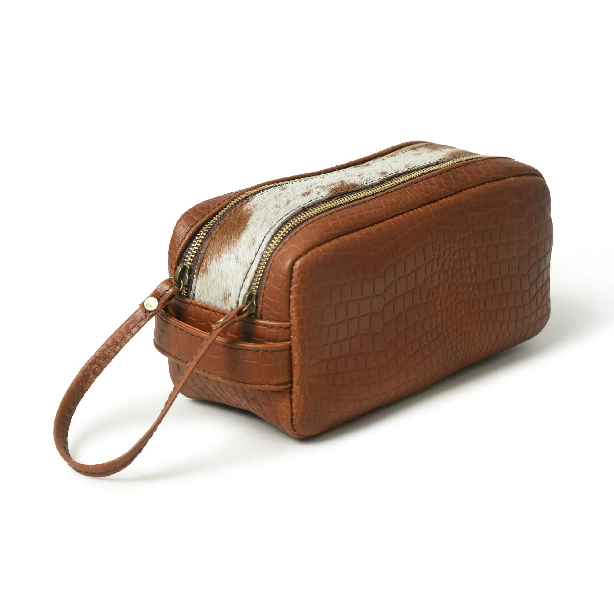 Hairon Croco Leather Toiletry Bag