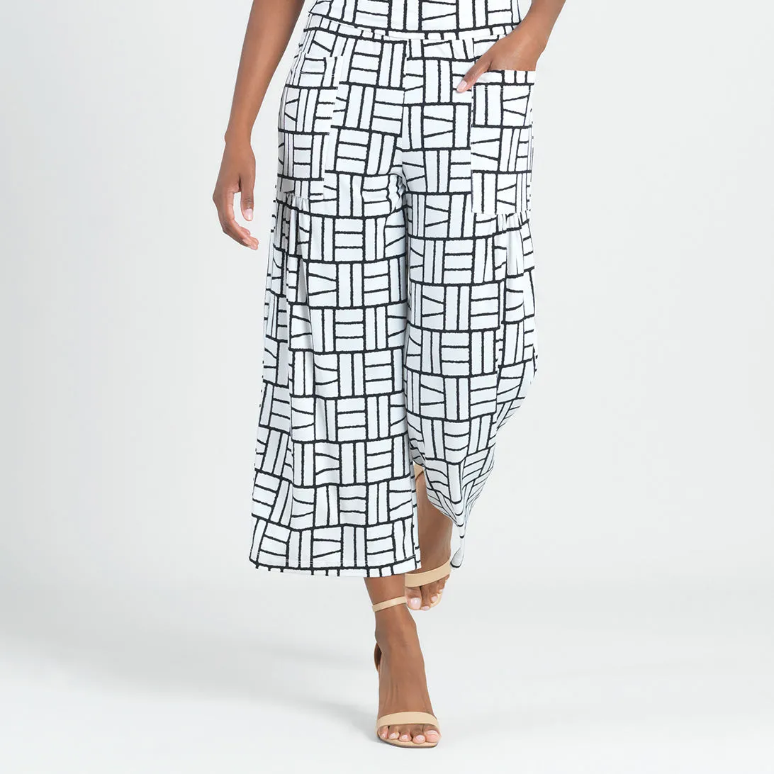 High Rise Scrunch Pocket Gaucho Pant - Geo Rectangle - Final Sale!