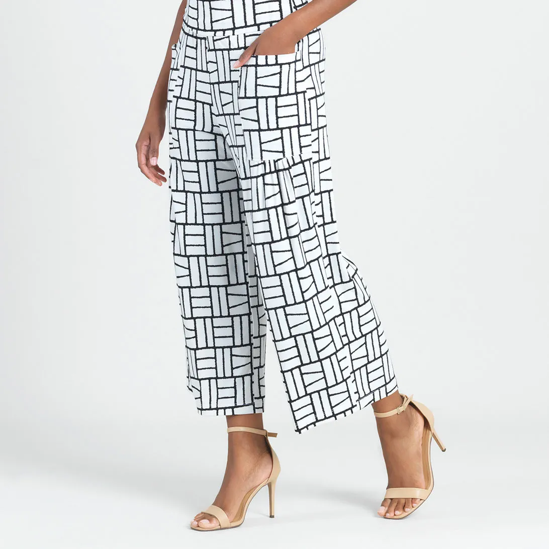 High Rise Scrunch Pocket Gaucho Pant - Geo Rectangle - Final Sale!