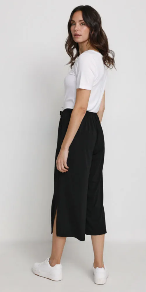 Kaffe Cropped Jersey Pants, black