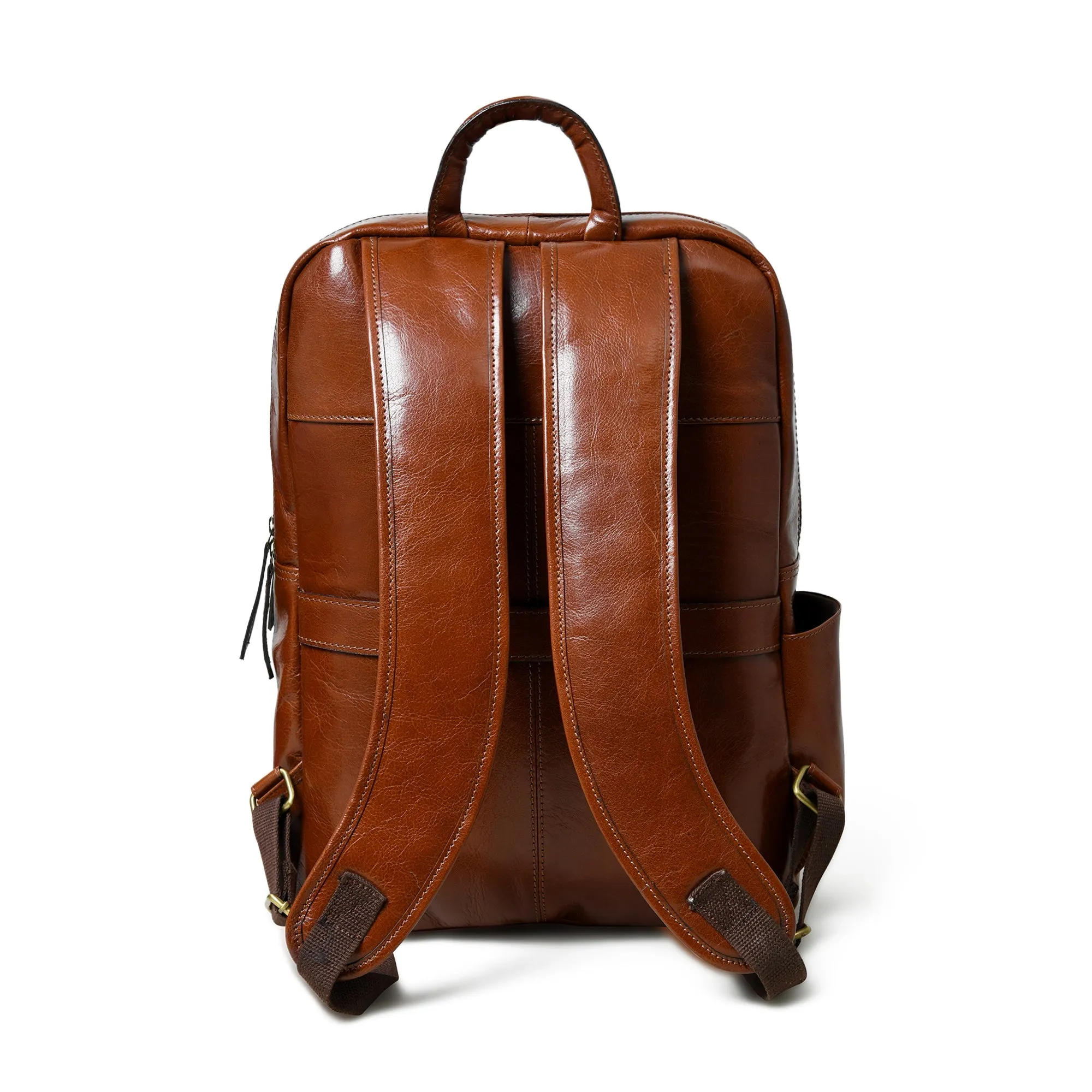 Luxury Italian Leather Backpack, Tan