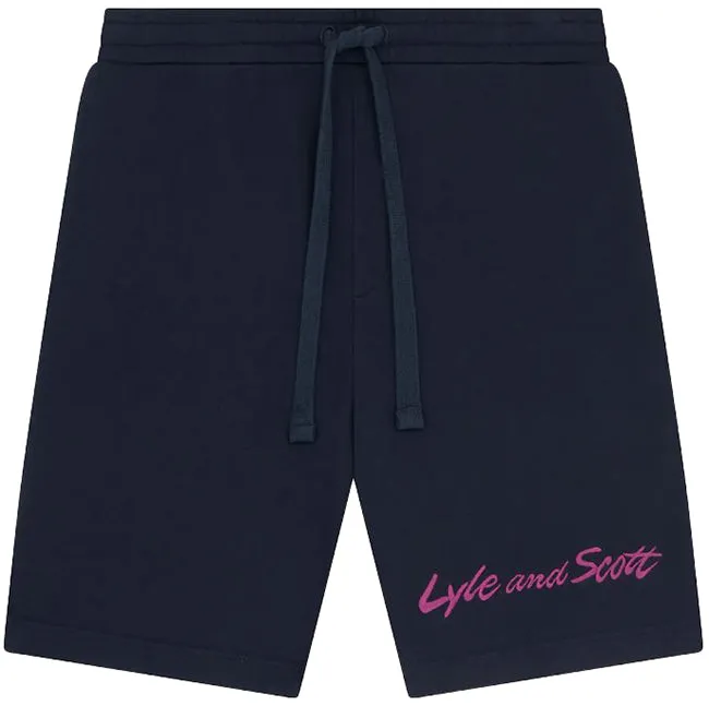 Lyle and Scott Mens Script Sweatshorts Dark Navy Lovecraft