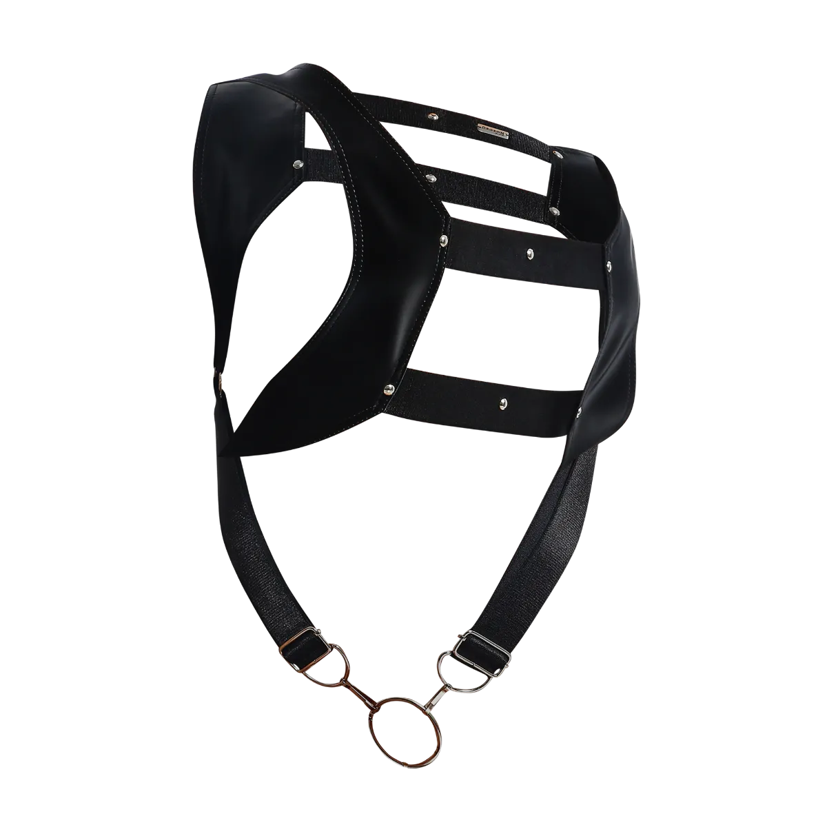 Male Basics Dngeon Leather Crop Top Harness w Penis Ring Animal Print Mamba One Size