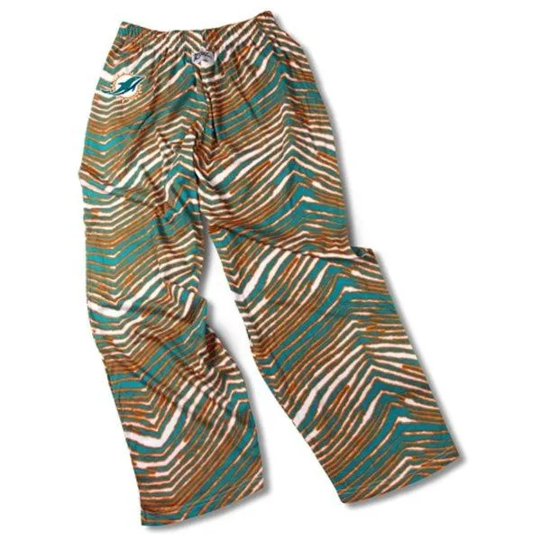 Miami Dolphins ZUBAZ Teal Orange Vintage Zebra Style Logo Pants