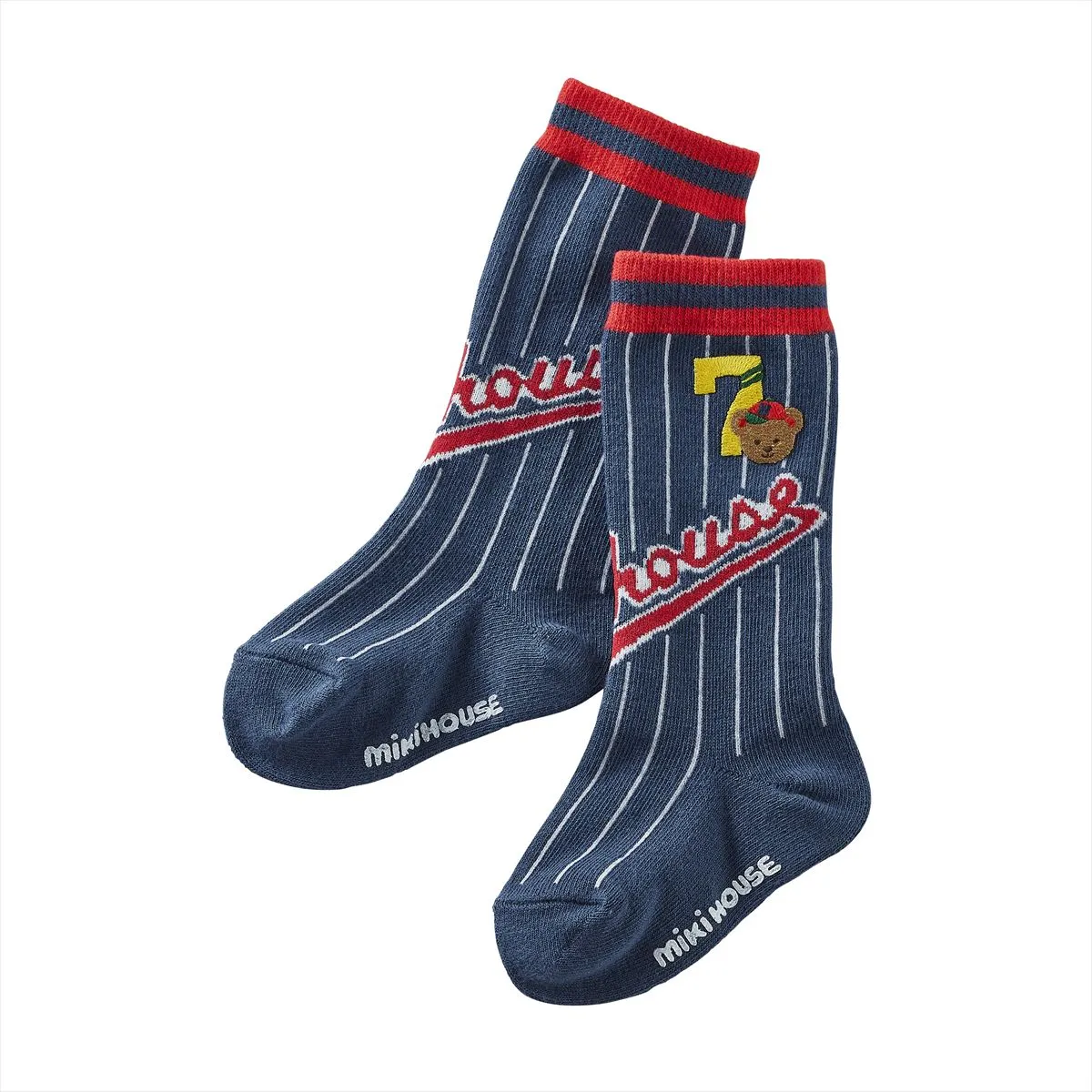 MIKI HOUSE Bear Baseball High Socks