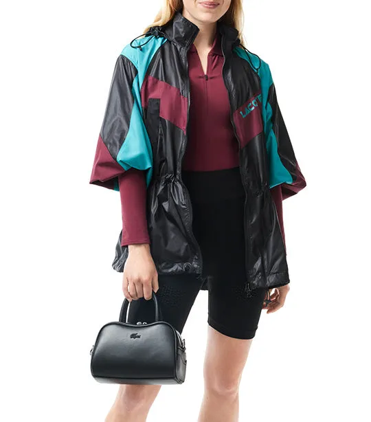 Oversized Hooded Colourblock Jacket with Adjustable Waist Black/Ocelle-Zin-Zin