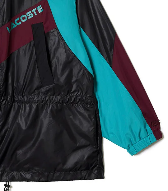 Oversized Hooded Colourblock Jacket with Adjustable Waist Black/Ocelle-Zin-Zin