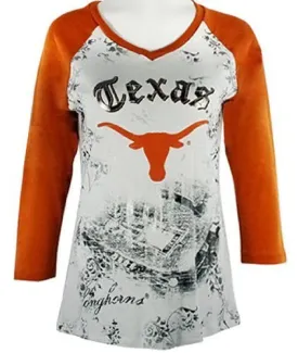 P-Michael Collegiate Top - U of Texas Top, School Colors, School Name in Foil