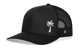 Palm Tree Trucker Hat  |  Black Island Snapback