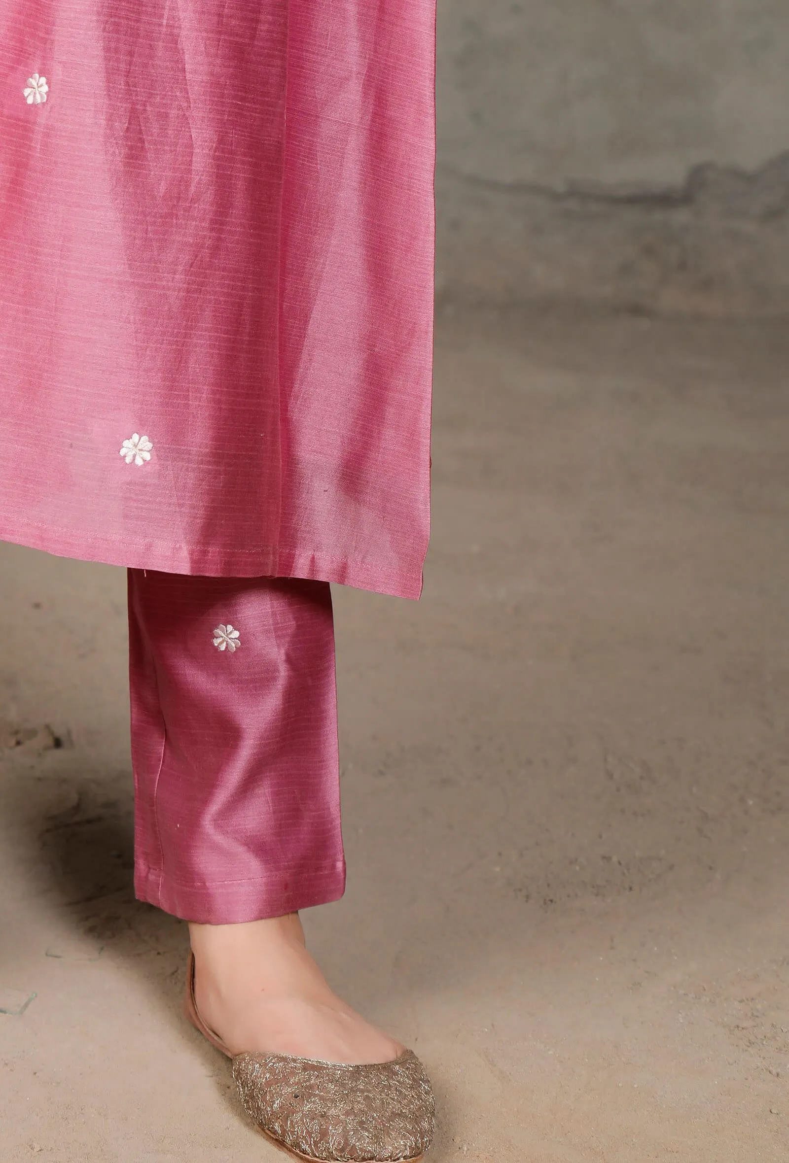 Purple Chanderi Pants