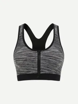 Racerback Zipper Sports Bra