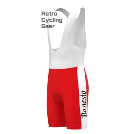 Red Banesto Retro Bib Cycling Shorts