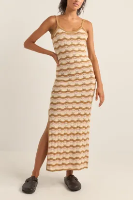 Rhythm Aries Stripe Knit Midi Dress - NATURAL