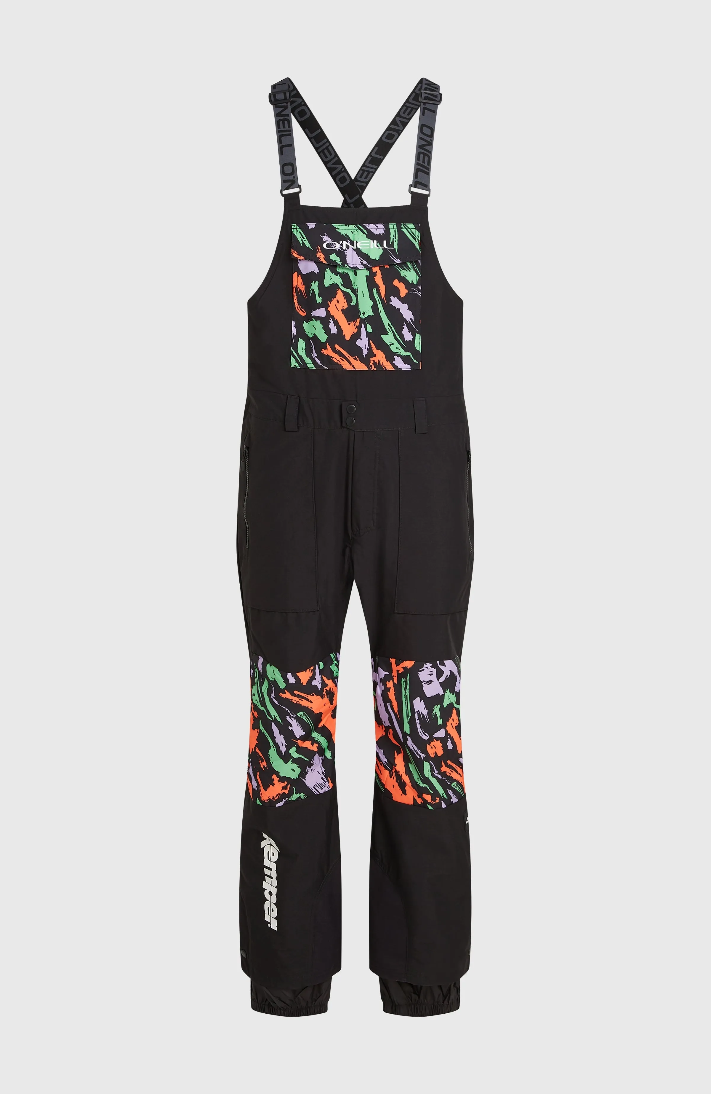 Shred Bib Snow Pants | Black Kemper Print