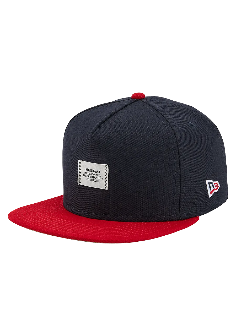 Society Snapback Hat - Navy / Red