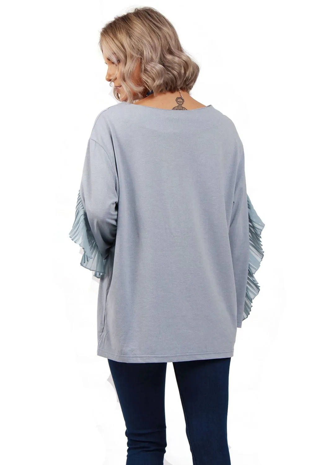 Soft Stretch Ruffle Long Sleeve Jumper Top