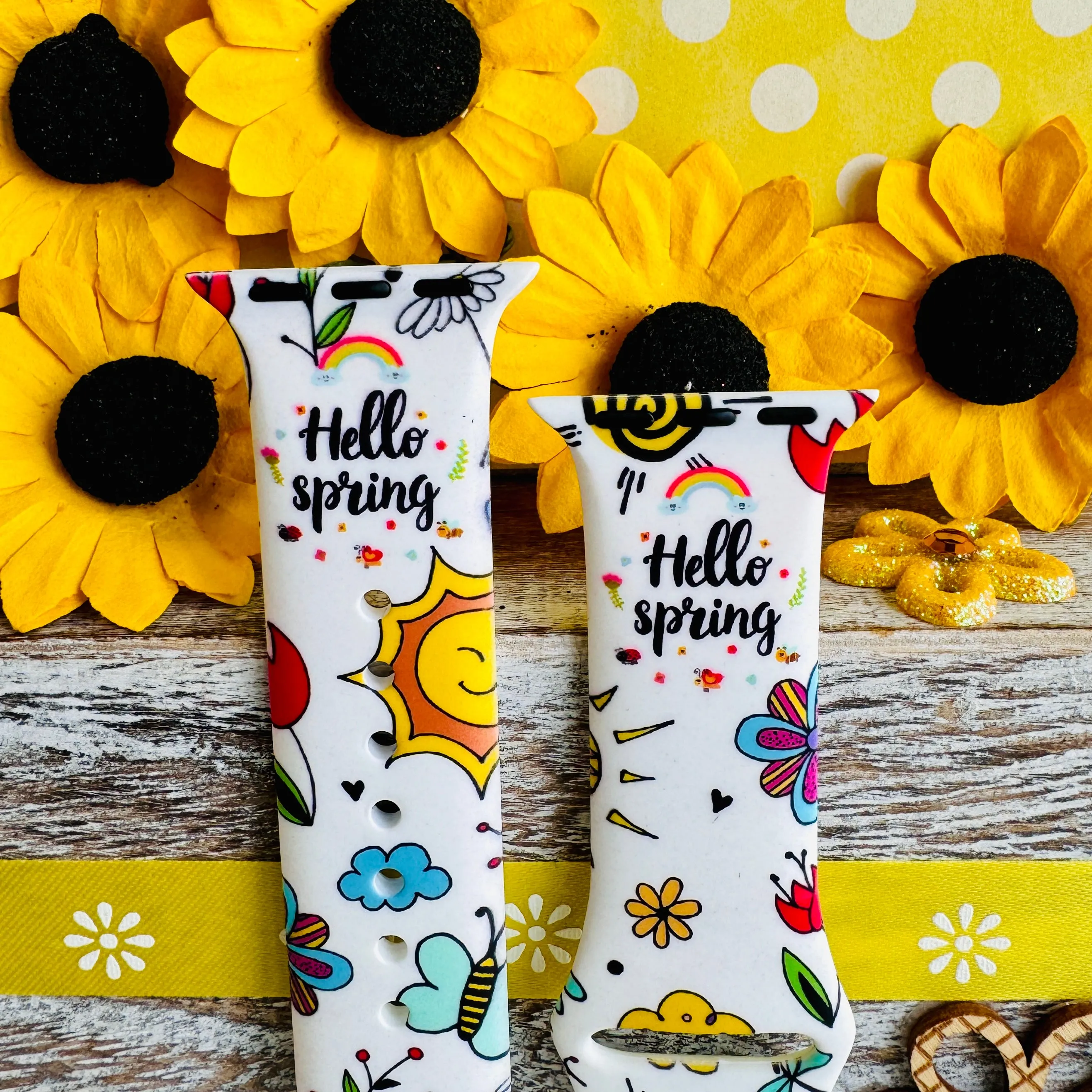 Spring Fling Print Silicone Band For Apple Watch