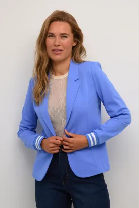 STRIPED CUFF SPORTY BRIGHT BLUE BLAZER