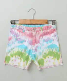 Sweetlime By AS Tie & Dye organic Cotton twill Shorts- Multi