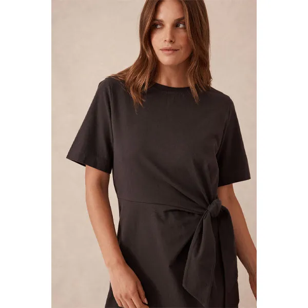 Tie Midi Tee Dress - Phantom