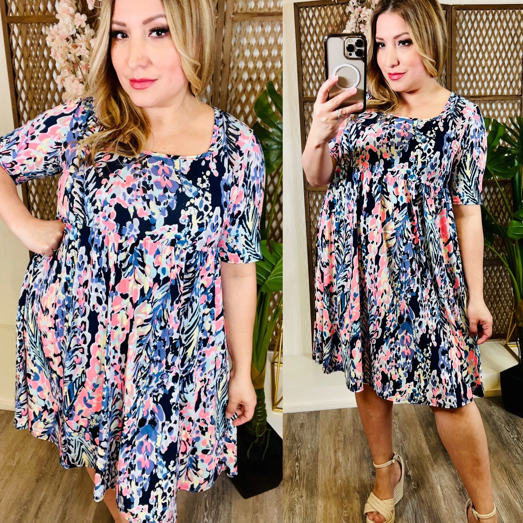 Trendy Floral Baby Doll Dress